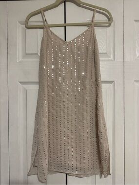 Q&A sequin and bead mini dress